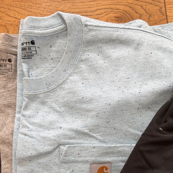 2 Carhartt T-Shirts - Light speckled blue and charcoal gray.  Selling 2/$10 - Picture 4 of 5